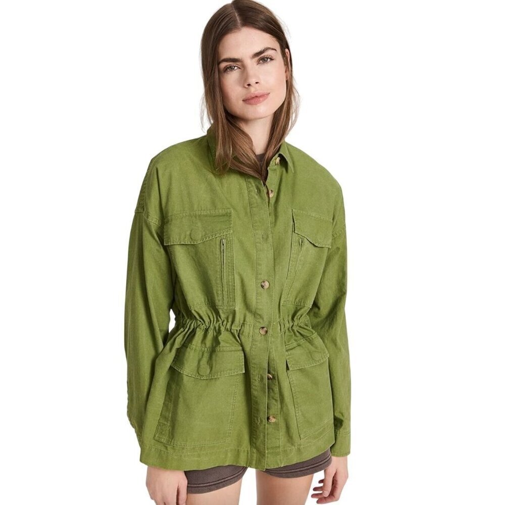 ATM Anthony Thomas Melillo Ripstop Cargo Field Jacket Green Womens Size XS S